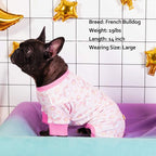 KYEESE Dog Pajamas Velvet Dog Pajamas Small Sized Dogs Dogs Pjs with Pink Unicorn Pattern Soft Doggie Jammies Stretchy Doggie Clothes Puppy Onesie Comfy Pet Coat Pet Costume, X-Small