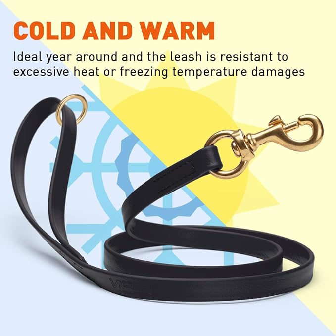 Viper Biothane Working Lead for Dogs 6ft, Black
