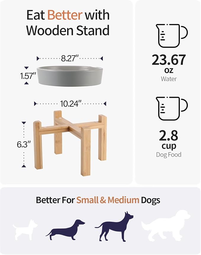8.26 in Grey Dog Bowl Slow Feeder Ceramic for Medium and Large Breed,Elevated/Raised Slow Feeding Dog Food Water Dish Heavy Weighted,Puppy Dish for Fast Eaters,Puzzle Eating Bowl Modern Maze