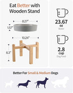 8.26 in Grey Dog Bowl Slow Feeder Ceramic for Medium and Large Breed,Elevated/Raised Slow Feeding Dog Food Water Dish Heavy Weighted,Puppy Dish for Fast Eaters,Puzzle Eating Bowl Modern Maze