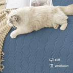 Tcksstex Waterproof and Non-Slip Dog Bed Cover and Pet Blanket Sofa Pet Bed Mat ，car Incontinence Mattress Protectors Furniture Couch Cover for Most Cats Dogs,Pets（82x102- Navy Blue）