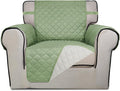 PureFit Reversible Chair Sofa Cover Dog Couch Covers for Sofa, 25.5 in | Sage Green/Ivory, Water Resistant Couch Protector, Washable Pet Couch Cover with Non Slip and Elastic Straps For Kids