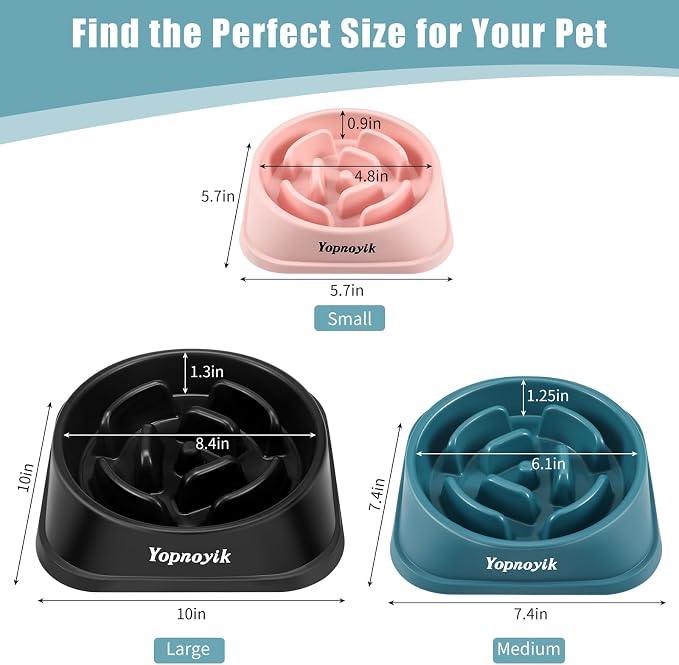 2 Pack Slow Feeder Dog Bowls for Large Dogs | Non-Slip Base, Anti-Choking Design, Reduces Bloating & Overeating, Easy to Clean, 4 Cups