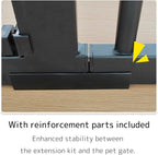 Lumizone 55.12" Extra Tall Pet Gate Extension Kit 8.27" Wide Black | Extra Tall Cat Gate for Dog Doorway Hallway Stairs Pressure Mounted 1.37" Gap No Drilling