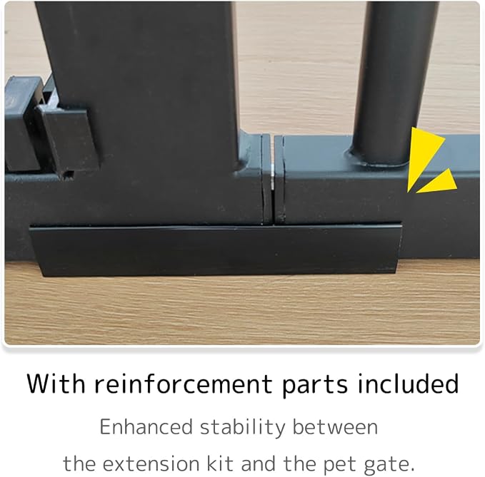 Lumizone 55.12" Extra Tall Pet Gate Extension Kit 8.27" Wide Black | Extra Tall Cat Gate for Dog Doorway Hallway Stairs Pressure Mounted 1.37" Gap No Drilling