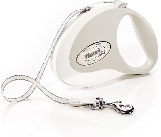 FLEXI® Style Tape Retractable Dog Leash, Medium, 16 ft - White/Grey