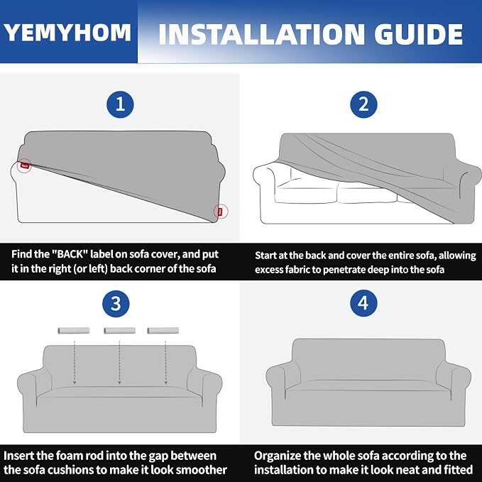 YEMYHOM Couch Cover Latest Jacquard Design High Stretch Sofa Covers for 3 Cushion Couch, Pet Dog Cat Proof Slipcover Non Slip Magic Elastic Furniture Protector (Large, Begonia Leaf Coffee)