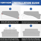 YEMYHOM Couch Cover Latest Jacquard Design High Stretch Sofa Chair Covers for Living Room, Pet Dog Cat Proof Armchair Slipcover Non Slip Elastic Furniture Protector (Small, Begonia Leaf Dark Gray)