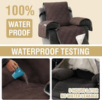 H.VERSAILTEX 100% Waterproof Oversized Recliner Cover 1-Piece Reversible Recliner Covers for Large Recliner with Elastic Straps Sitting Width Up to 28" (Oversized Recliner, Brown/Beige)