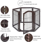 unipaws 144" Extra Wide Dog Gate and Pet Playpen with Walk Through Door