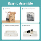 COZY KISS Orthopedic Dog Bed for Extra Large Dog 44x32 inch, XL Faux Fur Pet Sofa, Bolster Foam Bed with Sides, Non-Slip and Egg-Crate Big Dog Couch Bed with Washable Removable Cover, Beige
