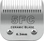 5FC Grooming Ceramic Pet Clipper Blades Compatible with Andis & Oster A5 | Cut Length 1/4”(6.3mm),Compatible with Wahl KM10 Series Clippers