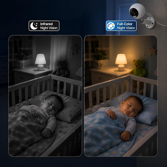 3MP Cameras for Home Security-Outdoor/Indoor, 5G/2.4G WiFi | Indoor Camera for Baby Monitor/Dog/Cat/Pet/Elderly, Color Night Vision, 24/7 SD Recordings/Cloud, Plug-in