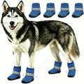 Breathable Mesh Dog Shoes Summer Anti-Scald Paw Protector Boots, Reflective Adjustable Non Slip Pet Footwear for Small Dogs Puppy Cats Hot Pavement Outdoor Walking (Dark Blue, X)