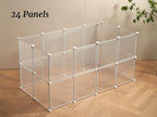 LURIVA Transparent Clear Small Animal Playpen, Guinea Pig Cages, Puppy Dog Playpen, Pet Playpen, Rabbit Bunny Indoor Fence Pen Enclosure, White Clear Plastic Playpen,12X12 Inch, 12Panels
