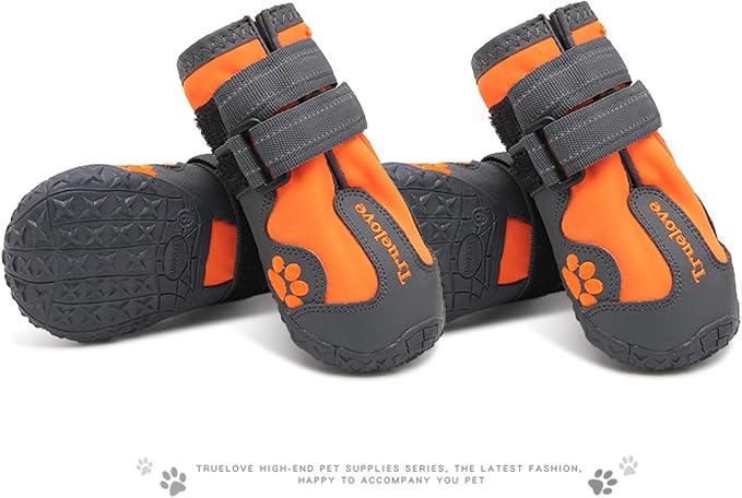 TRUE LOVE Dog Shoes Waterproof Anti-Slip Rain Boots with Reflective TLS3961