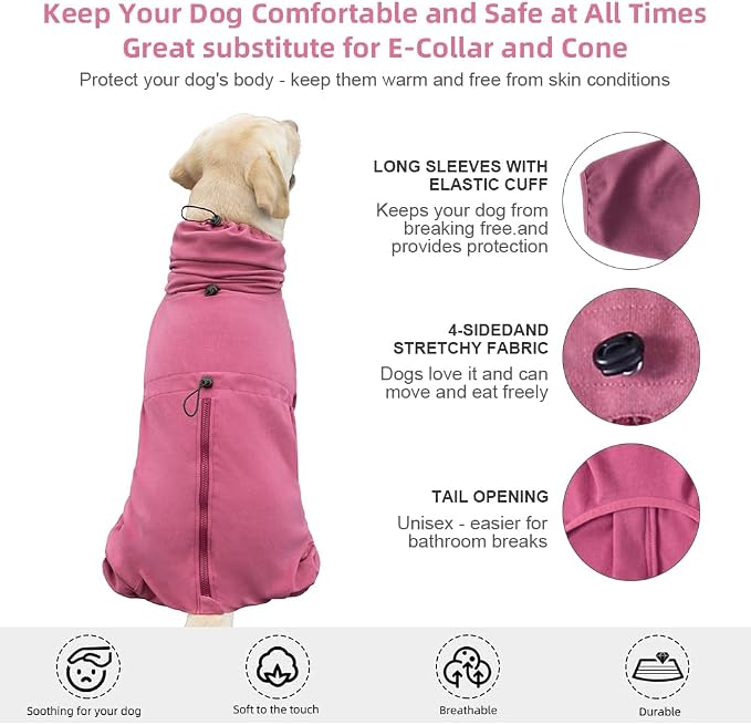 Dog Pajamas for Large Dogs,Extra Large Stretch, Suitable for Adult, Medium-Sized Dogs, Large Pet Jumpsuit Four-Legged Dog Clothes, Pet Clothing. (Red Color, 4XL)