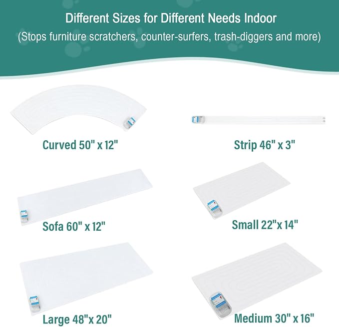 SEERWAY Scat Pet Shock Mat for Dog & Cat: 3 Training Modes 30x16 Inches | Keep dogs & cats off couch, bed, counter top Indoor, Build No-Pet boundary, Easy to clean, use and store, Battery operated