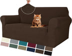 MAXIJIN Loveseat Cover Sofa Covers (55"-69"), 1-Piece Stretch Couch Covers for 2 Cushion Couch Love Seat Slipcover with Elastic Bottom for Kids,Dog (Loveseat, Diamond Pattern Coffee)
