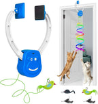 Door Frame Cat Toy for Indoor Cats, Automatic Hanging Toy | Interactive cat toys for indoor cats with 2 play modes: automatic bouncing and rotating; hangs from door frames.