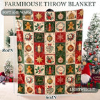 FuWeave Christmas Patchwork Gingerbread Man Throw Blanket, 50'' x 60'' - Image 2