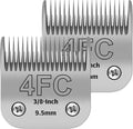 4FC Pet Dog Grooming Detachable Ceramic Blades Kit, 3/8" (9.5mm), 2 PCS | Compatible with Andis, Compatible with Oster A5, Compatible with Wahl KM10 Clippers