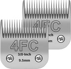 4FC Pet Dog Grooming Detachable Ceramic Blades Kit, 3/8" (9.5mm), 2 PCS | Compatible with Andis, Compatible with Oster A5, Compatible with Wahl KM10 Clippers