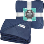 PetAmi Premium Cooling Dog Blanket | Lightweight Fluffy Pet Throw Blanket Bed Cover for Dogs, Cat, Puppies | Pet Blanket Furniture Protector Couch Sofa | Reversible Fuzzy Cozy | 40x60, Navy Blue