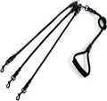 3 in 1 Durable Nylon Dog Leash with Padded Handle, 360° Swivel No Tangle Climbing Rope Removable Pet Traction Rope, Lead for Medium Large Dogs Black