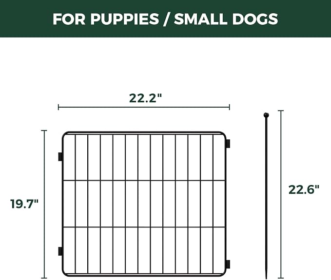 FXW MiniPaws Dog Playpen, Indoor, Yard & RV Camping, 20" H, 4 Panels | Portable, Expandable Layout, Tool-Free Setup, For Puppies & Small Dogs