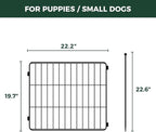 FXW MiniPaws Dog Playpen, Indoor, Yard & RV Camping, 20" H, 4 Panels | Portable, Expandable Layout, Tool-Free Setup, For Puppies & Small Dogs