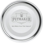 Set of 2 Stainless Steel Dog Bowls - 40oz Pet Bowls with Decorative Dog Food Stand - Metal Food and Water Dishes for Large Pets - Puppy Essentials by PETMAKER (Silver/Black)