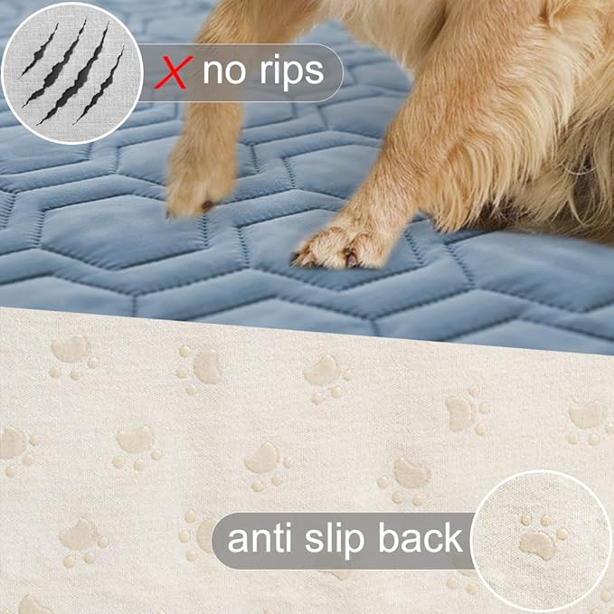 Tcksstex Waterproof and Anti-Slip Dog Bed Cover and Pet Blanket Sofa Pet Bed Mat ，car Incontinence Mattress Protectors Furniture Couch Cover for Most Cats Dogs, Pets （82x82- Stoneblue）