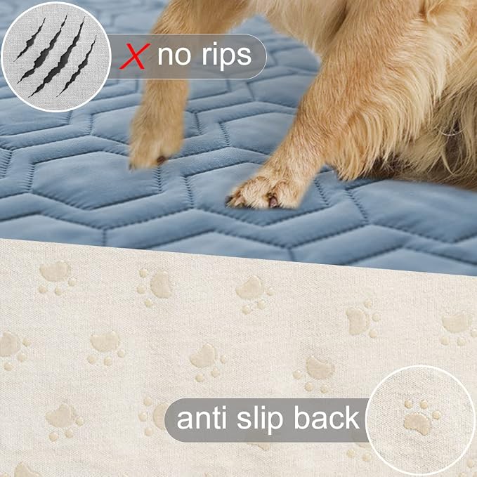 Tcksstex Waterproof and Anti-Slip Dog Bed Cover and Pet Blanket Sofa Pet Bed Mat ，car Incontinence Mattress Protectors Furniture Couch Cover for Most Cats Dogs, Pets（82x102-Stoneblue）