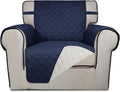 PureFit Reversible Chair Sofa Cover Dog Couch Covers for Sofa, 25.5 in | Navy/Ivory, Water Resistant Couch Protector, Washable Pet Couch Cover with Non Slip and Elastic Straps For Kids