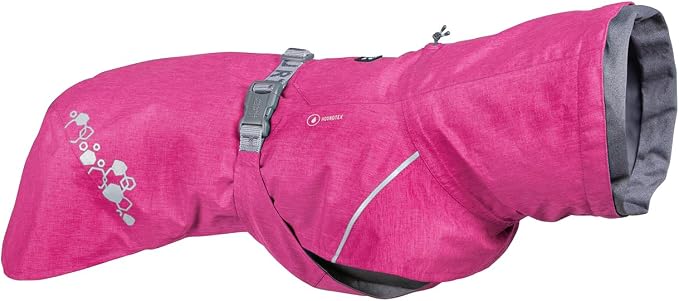 Hurtta Monsoon Coat II ECO, Wet Weather Dog Raincoat Coat, Ruby, 14 in