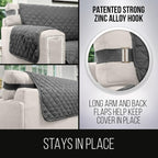Sofa Shield® Couch Recliner Covers for Dogs, Reversible Furniture Protector with Strap, Stain and Tear Resistant Cushion Cover, 28 inch Seat, Machine Washable Slipcover Pets, Cats, Charcoal