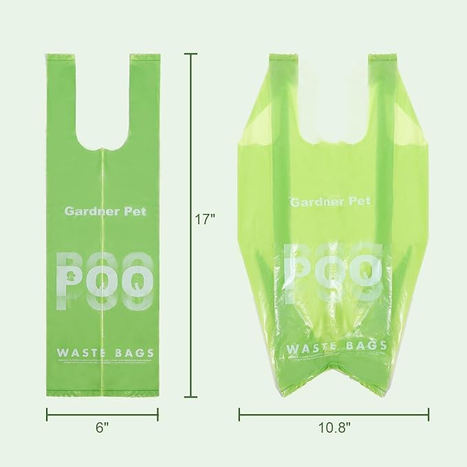 Dog Poop Bags with Handles 10 Rolls, 120 Counts Pine Scented Dog Waste Bags with Dispenser, Leak Proof and Extra Thick, Easy-Tie Pet Poop Bags with Holder for Dogs, Puppies, Cats, Kitten