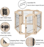 unipaws 132" Extra Wide Dog Gate and Pet Playpen with Walk Through Door
