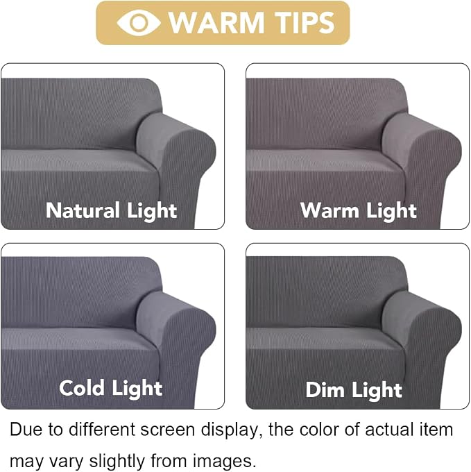 H.VERSAILTEX Stretch Chair Slipcover Sofa Cover Furniture Protector Cover High Spandex Small Checks Knitted Jacquard Sofa Cover Chair Covers for Living Room (Armchair 31"-40", Grey)
