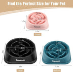 Slow Feeder Dog Bowls for Medium Dogs & Cats | Non-Slip Base, Anti-Choking Design, Reduces Bloating & Overeating, Easy to Clean, 1.5-2 Cups
