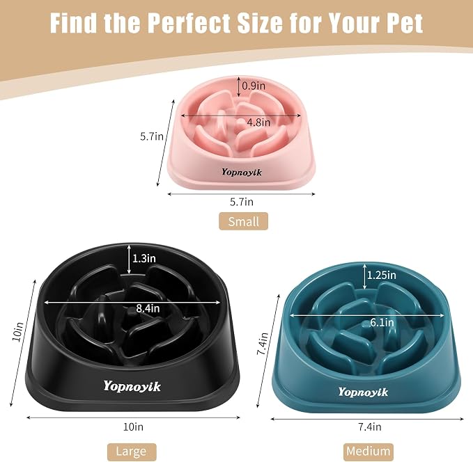 2 Pack Slow Feeder Dog Bowls for Large Dogs | Non-Slip Base, Anti-Choking Design, Reduces Bloating & Overeating, Easy to Clean, 4 Cups