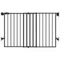 Babelio 31.5-55" No Bottom Bar Baby Gate Extra Wide, 2-in-1 Auto Close Dog Gate for The House, Stairs and Doorways, with Large Walk Thru Door, Black | Easy Install| One-handed Opening| Auto-close| Drill Needed Indoor Safety Dog/Pet Gate for Stairs, Hal...
