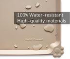 Hoki Found L Silicone Non Slip Pet Dog Cat Bowl Mats - Placemat - Feeding Mat - Waterproof - For Carpet - Tan