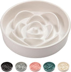 8.26 in White Ceramic Slow Feeder Dog Bowl for Medium and Large Breed,Pet Feeding Dog Food Water Dish Heavy Wighted,Puppy Bowl for Fast Eaters,Puzzle Slow Eating Dish Modern Maze