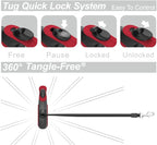 TUG 360° Tangle-Free Retractable Dog Leash with Anti-Slip Handle | 16 ft Strong Nylon Tape | One-Handed Brake, Pause, Lock (Small, Red)