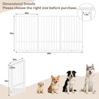 SNUOWU Full Metal Freestanding Dog Gate with Door, 32''Height Foldable Pet Dog Fence for Indoor & Outdoor, 3 Panels Extra Wide Free Standing TallDog Gates for Doorways,House,Stairs,Porch,Deck,Yard