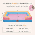 Comfort Expression Orthopedic Dog Bed for Extra Large Dogs with Bolster | Waterproof Dog Couch Bed with Washable Cover & Non-Slip Bottom, Supportive Egg Crate Foam XL Pet Bed, 42x30 Inch