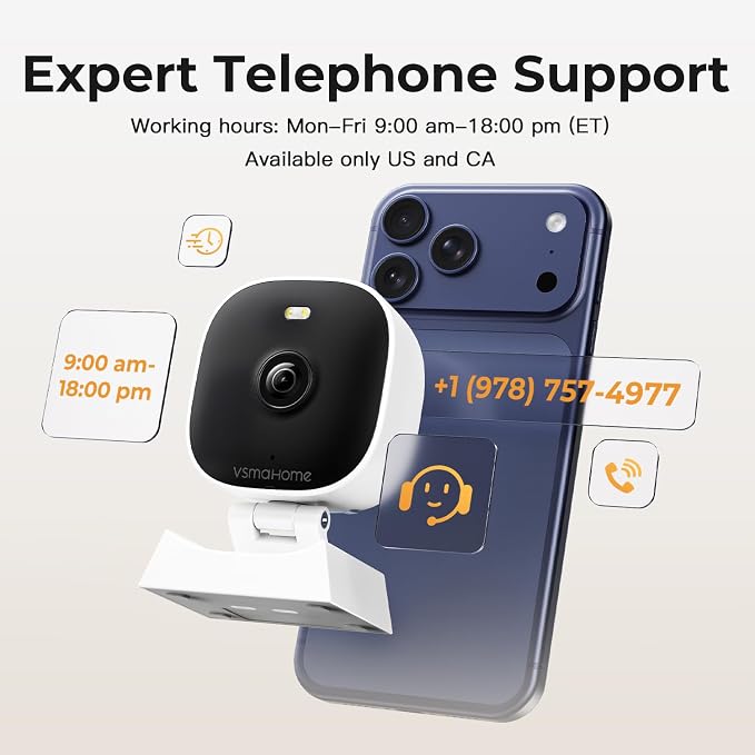 2K Cameras for Home Security,Indoor/Outdoor for Baby/Elder/Pet Monitoring with Phone app,Plug&Play,Color Night Vision,2-Way Audio 24/7 Recording,Support 128G Card ( Not Included),4 pcs,6.56ft Wire