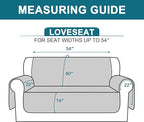 Turquoize 100% Waterproof Couch Cover Sofa Covers for 2 Cushion Couch Loveseat Covers Triple Non-Slip Couch Cover for Dogs Washable Furniture Protector Cover for Pets, Kids,Dog (Loveseat 54", Sage)